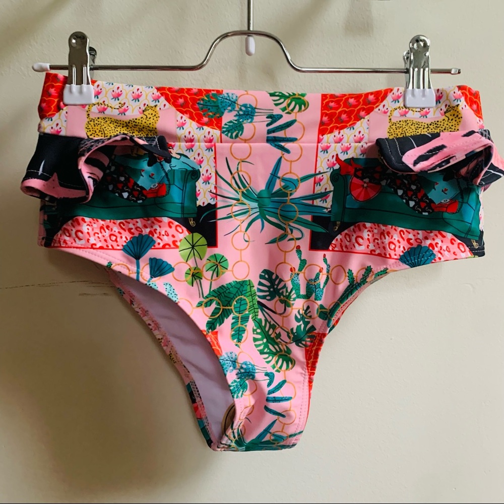 Tropical Cheetah Bathing Suit Bikini Bottom